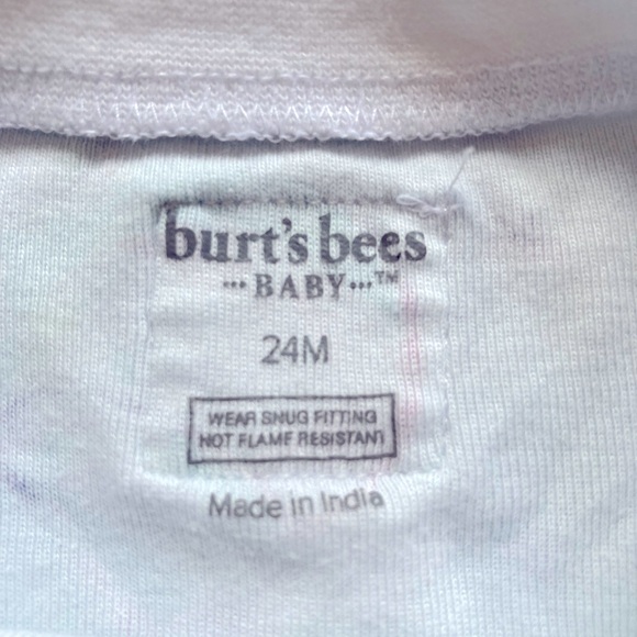 Burt’s Bees Baby Blowing Bubbles Print Organic Cotton Pajamas, Watercolor - Picture 3 of 8